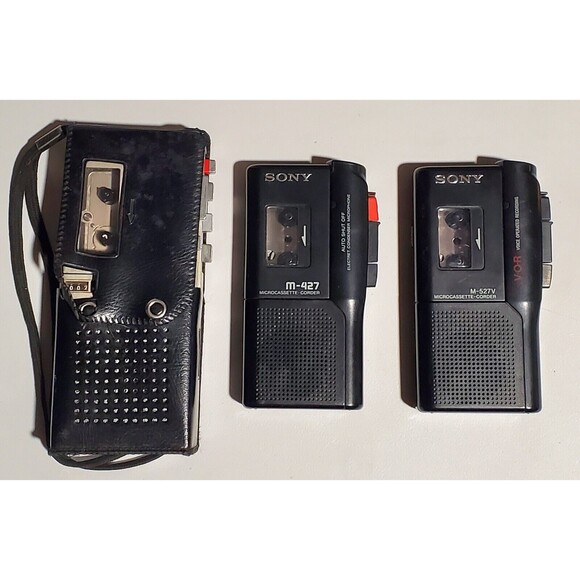 LOT 3 VTG Sony Microcassette Recorders M-527V M-427 M-203 For Parts Easy Repair - Picture 1 of 16